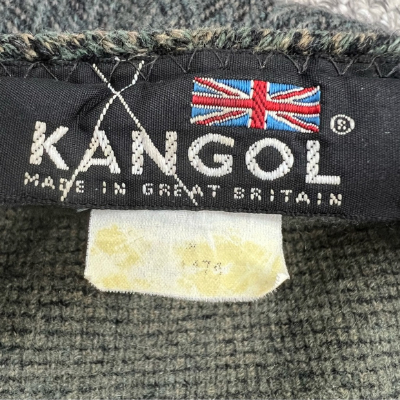 Vintage KANGOL made in Great Britain teal black grey tweed newsboy baker boy cap main image 12